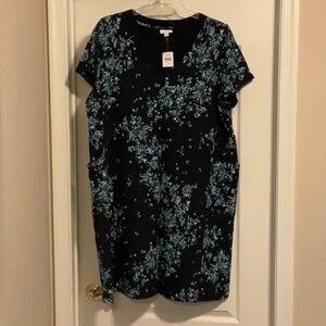 Floral Navy and Teal Women's Dress